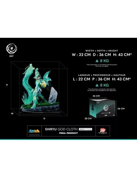 Myth Cloth Saint Seiya Hades Chapter: Shiryu God Cloth 1/6 Ikigai Statue