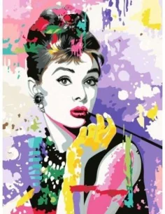 Audrey Hepburn CreArt Paint by Numbers Painting Set 30 x 40 cm