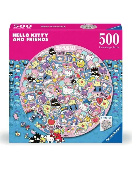 Helly Kitty and Friends Round Jigsaw Puzzle (500 pieces)