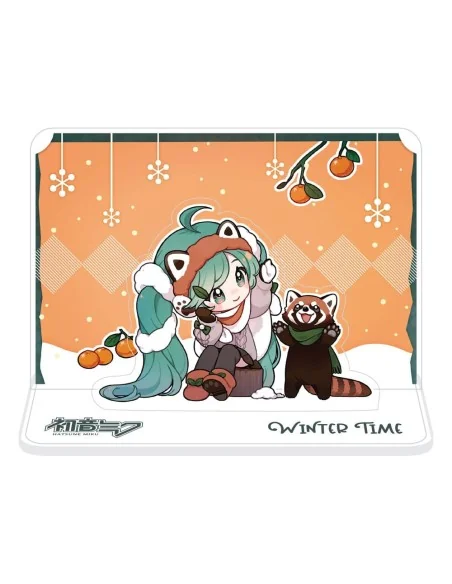 Hatsune Miku Acrylic Figure Standee Miku and Red Panda (Winter Time) 11 cm