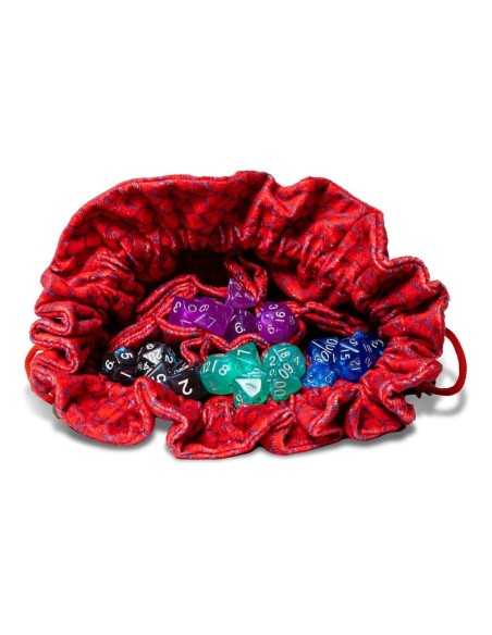 Dragon Storm Dice bag with compartments Red Dragon Scales