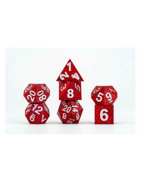 Dragon Storm Sharp Edge Silicone Dice Set Red Dragon Scales (7)