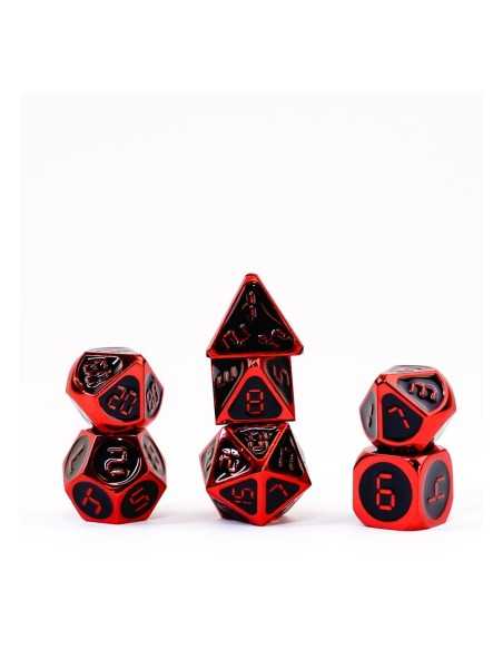 FanRoll Dice Set Red with Black Enamel (7)
