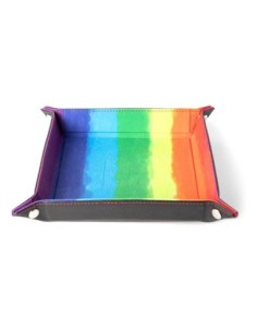 FanRoll Folding Dice Tray Velvet Watercolor Rainbow