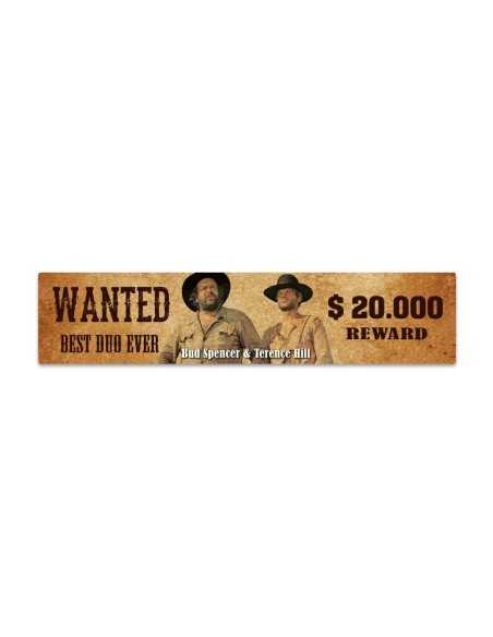 Bud Spencer & Terence Hill Tin Sign with Magnet Wanted 16 x 3,5 cm
