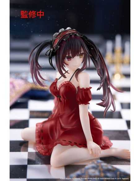 Date A Live V PVC Statue Desktop Cute Figure Kurumi Tokisaki Nightwear Ver. Renewal 13 cm