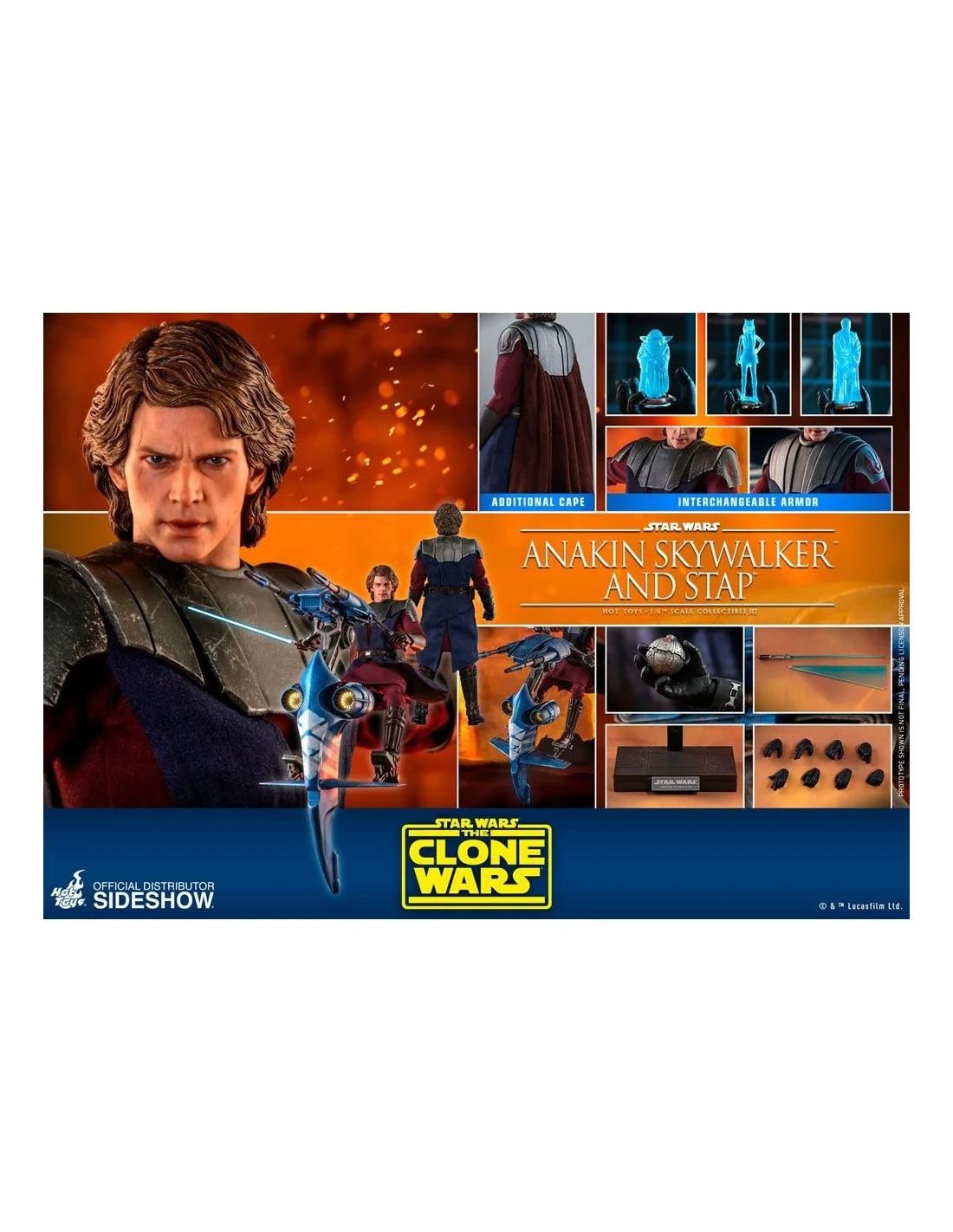 Star Wars The Clone Wars Action Figure 1/6 Anakin Skywalker & STAP 31 cm -  ForbiddenPlanet InternationalForbiddenPlanet International