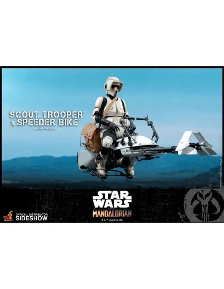 Scout Trooper & Speeder Bike Grogu Star Wars The Mandalorian 1/6 30 cm TMS017 - 13 - 