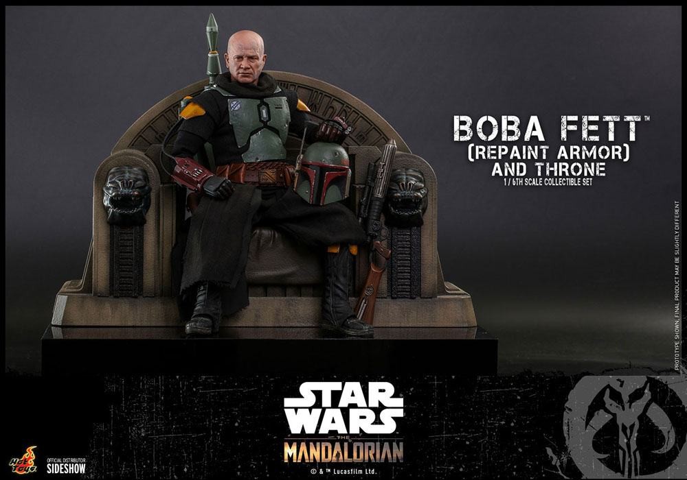 Star Wars The Mandalorian 1/6 Boba Fett Repaint Armor and Throne 30 cm