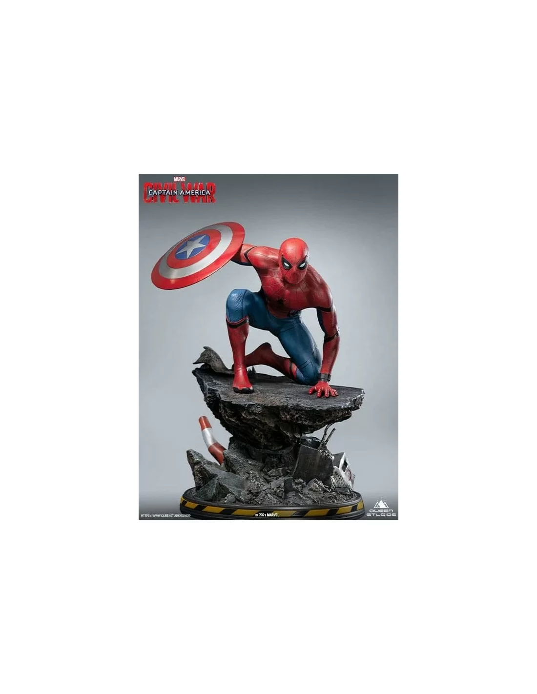 Captain America Civil War 1/4 Statue Spider-Man Captain America Premium  Version 40 cm