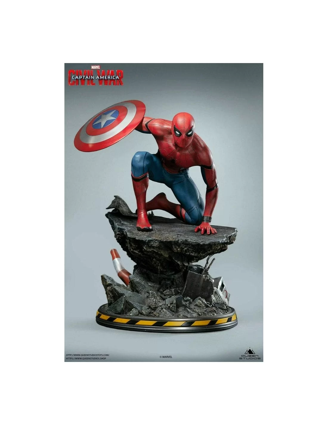 Captain America Civil War 1/4 Statue Spider-Man Captain America Regular  Version 40 cm
