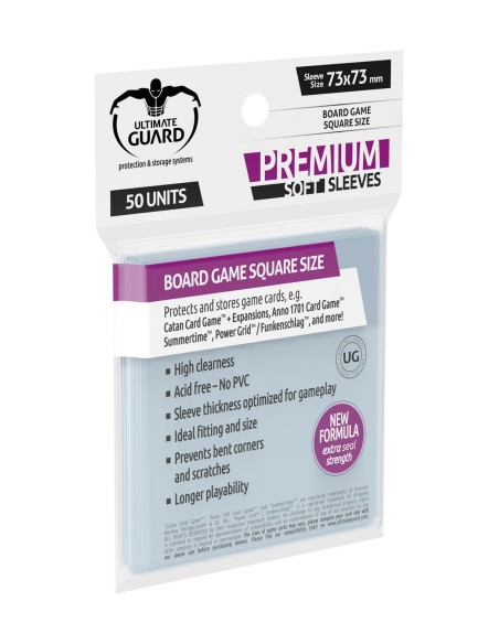 Ultimate Guard Premium Soft Sleeves for Board Game Cards Square (50) - 2 - 