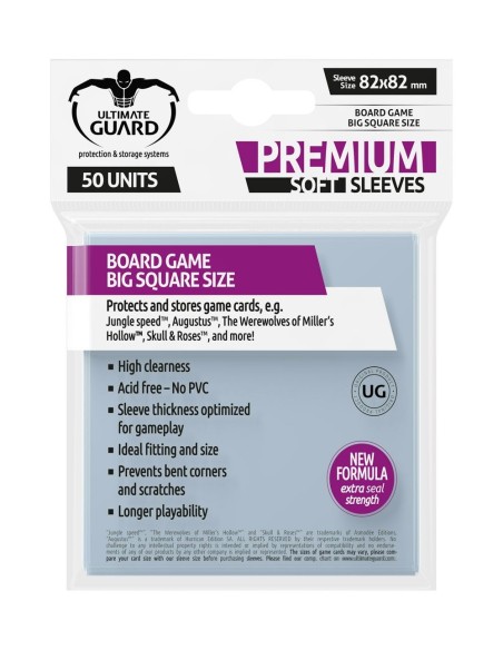 Ultimate Guard Premium Soft Sleeves for Board Game Cards Big Square (50) - 1 - 