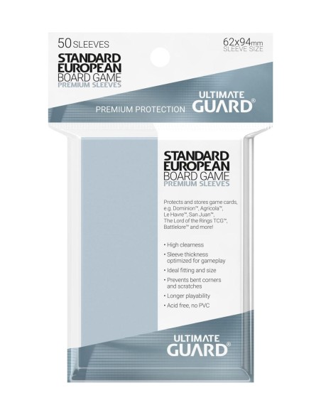 Ultimate Guard Premium Soft Sleeves for Board Game Cards Standard European (50) - 1 - 