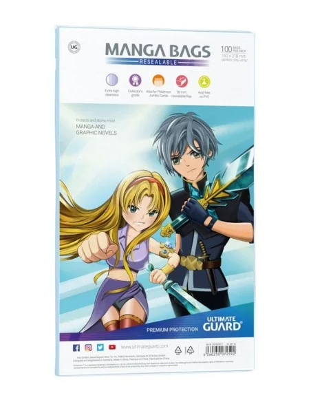 Ultimate Guard Manga Bags Resealable (100) - 2 - 