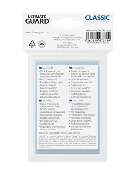 Classic Soft Sleeves Japanese Size Transparent (100) Yu-Gi-Oh - 3 - 