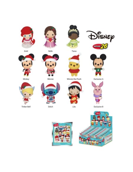 Disney PVC Bag Clips Disney Christmas Series 26 Display (24) - 1 - 