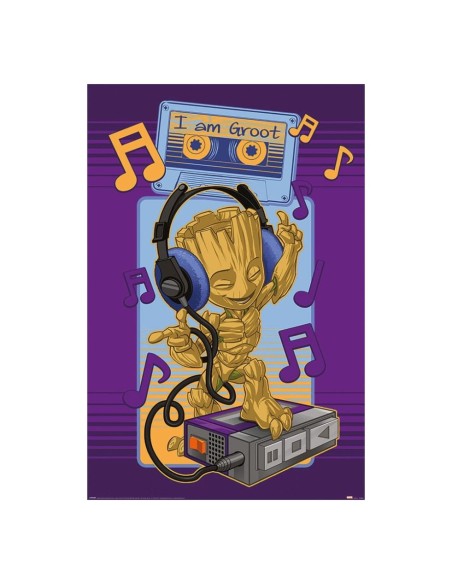 Marvel Poster Pack Guardians of the Galaxy Groot Cassette 61 x 91 cm (4)  Pyramid International