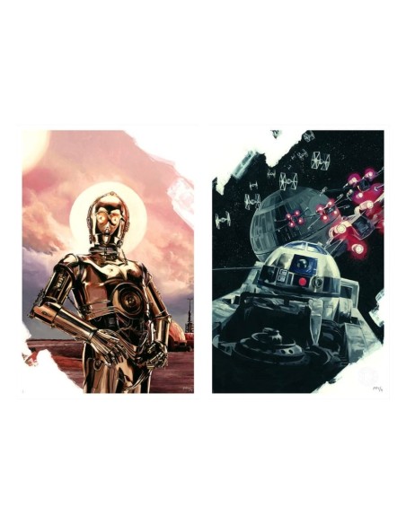 Star Wars Episode IV Set of 2 Art Prints C-3PO & R2-D2 30 x 46 cm - unframed  Sideshow Collectibles