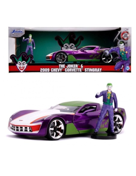 DC Comics Diecast Model 1/24 Joker 2009 Chevy Corvette Stingray  Jada Toys