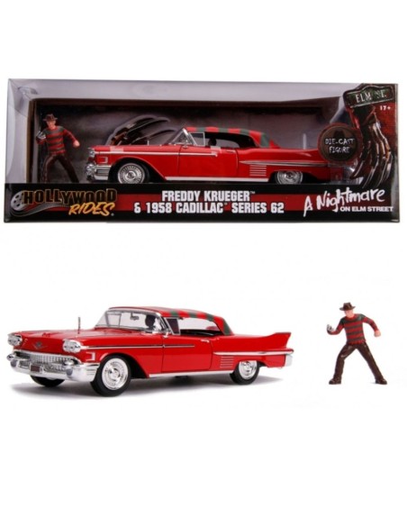 Nightmare on Elm Street Diecast Model 1/24 Freddy Krüger 1958 Cadillac Series  Jada Toys
