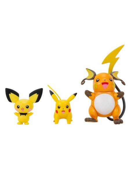 Pokémon Select Action Figures 3-Pack Evolution Pichu, Pikachu, Raichu