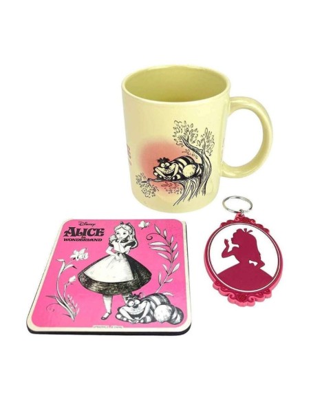 Disney Mug, Coaster and Keychain Set Alice in Wonderland Vintage