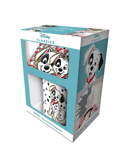 Disney Mug, Coaster and Keychain Set One Hundred and One Dalmatians Seeing Spots