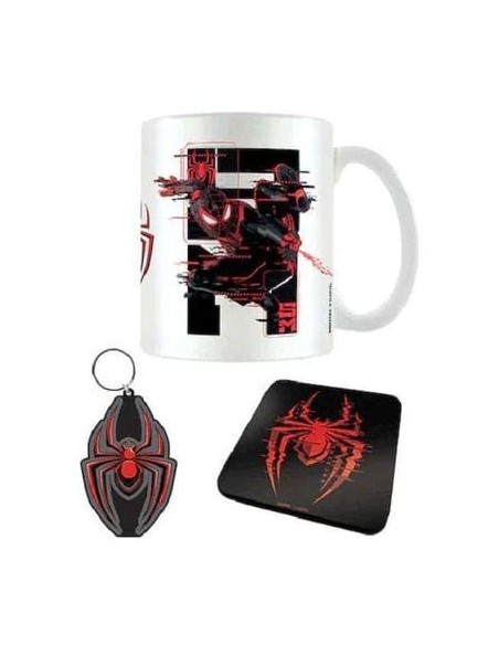 Marvel Mug, Coaster and Keychain Set Spider-Man Miles Morales Web Glitch