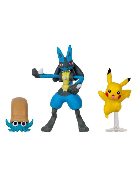 Pokémon Battle Figure Set Figure 3-Pack Pikachu, Omanyte, Lucario  Jazwares