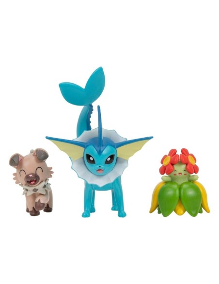 Pokémon Battle Figure Set Figure 3-Pack Rockruff, Bellossom, Vaporeon