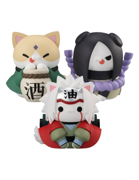 Naruto Shippuden Mega Cat Project Trading Figures Nyanto! The Big Nyaruto Series The Sannin Set 10 cm (With Gift)