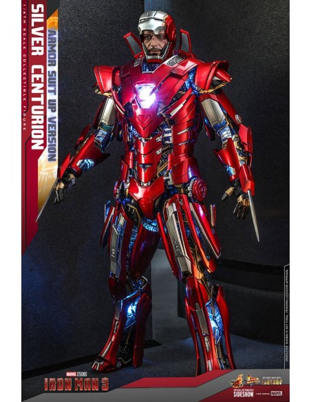 Iron Man 3 MMS618D43 Silver Centurion Armor Suit Up Version DieCast 1/6 32 cm