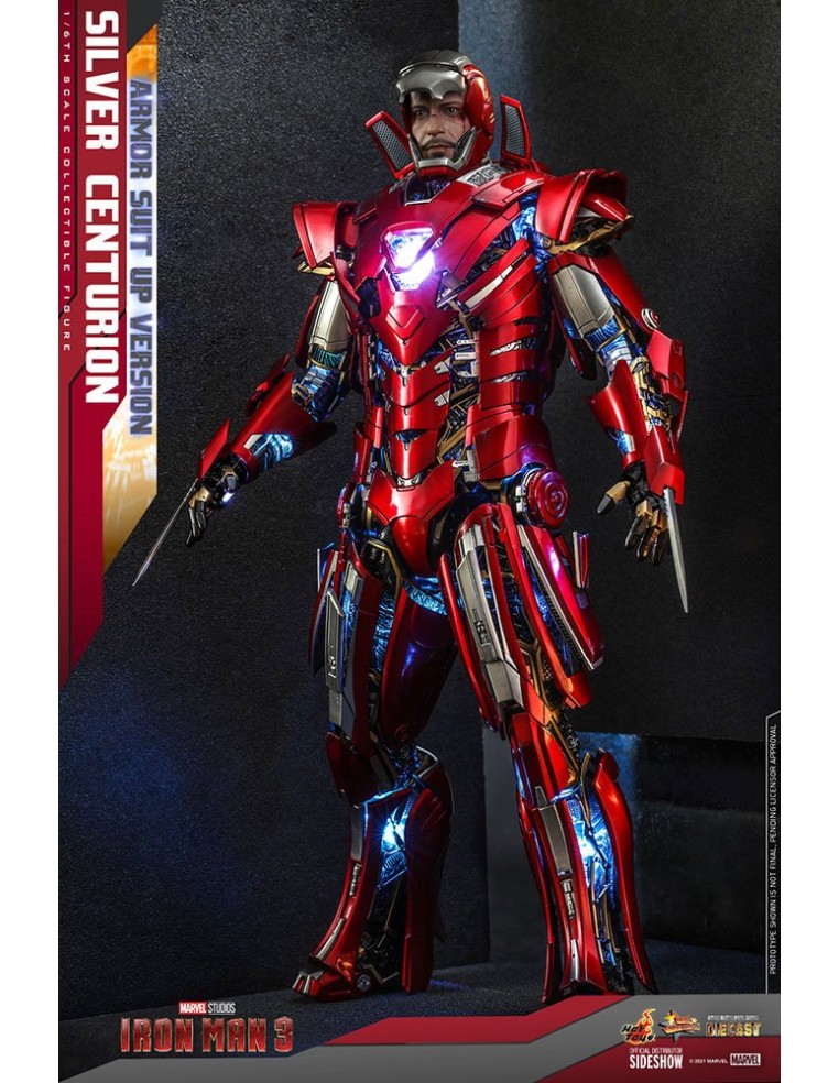 Iron Man 3 MMS618D43 Silver Centurion Armor Suit Up Version DieCast 1/6 32 cm