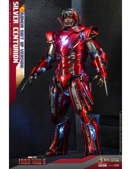 Iron Man 3 MMS618D43 Silver Centurion Armor Suit Up Version DieCast 1/6 32 cm