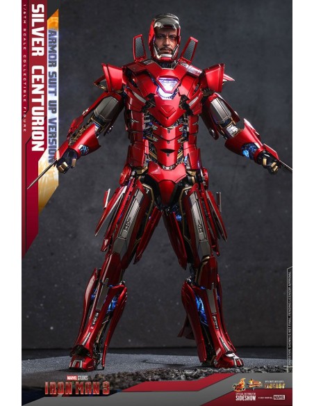 Iron Man 3 MMS618D43 Silver Centurion Armor Suit Up Version DieCast 1/6 32 cm