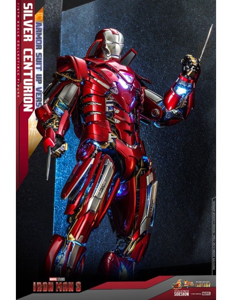 Iron Man 3 MMS618D43 Silver Centurion Armor Suit Up Version DieCast 1/6 32 cm