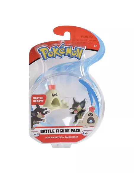 Pokémon Battle Figure Set Figure 2-Pack Alolan Rattata, Sandygast  Jazwares