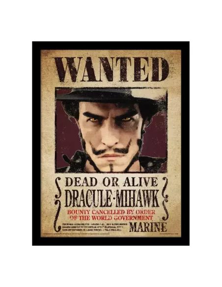One Piece Collector Print Framed Poster Mihawk Wanted