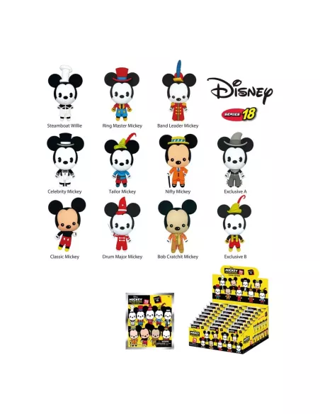 Disney PVC Bag Clips Mickey Through the Year Series 18 Display (24)  Monogram Int.