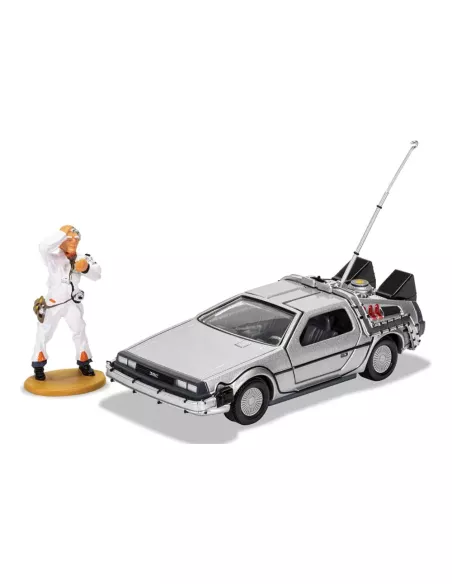 Back to the Future Diecast Model 1/36 DeLorean and Doc Brown Figure