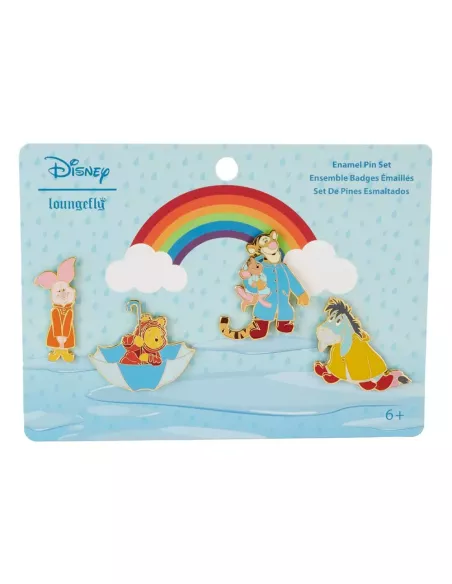 Disney by Loungefly Enamel Pins 4-Set Winnie the Pooh & Friends Rainy Day 4 cm