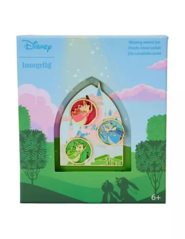 Disney by Loungefly Sliding Enamel Pin Sleeping Beauty Aurora Castle & Fairies Limited Edition 8 cm