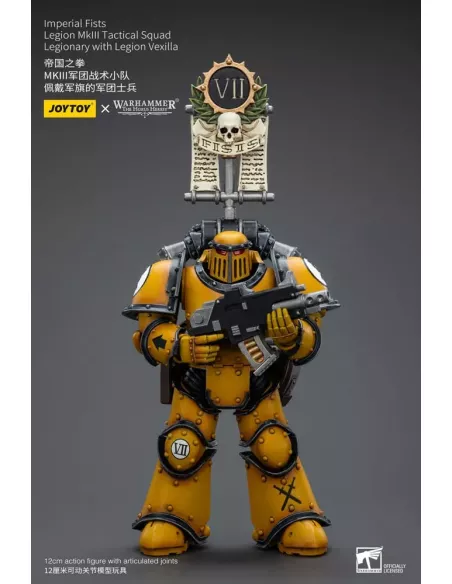 Warhammer The Horus Heresy Action Figure 1/18 Imperial Fists Legion MkIII Tactical Squad Legionary with Legion Vexilla 12 cm  Joy Toy (CN)