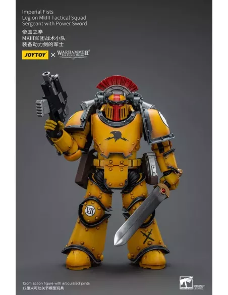 Warhammer The Horus Heresy Action Figure 1/18 Imperial Fists Legion MkIII Tactical Squad Sergeant with Power Sword 12 cm  Joy Toy (CN)