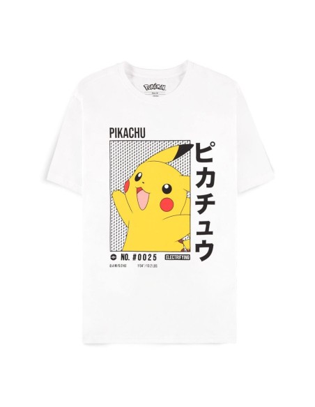 Pokemon T-Shirt White Pikachu  Difuzed