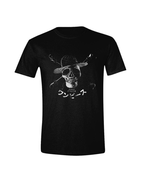 One Piece Live Action T-Shirt Greyscale Skull  PCMerch
