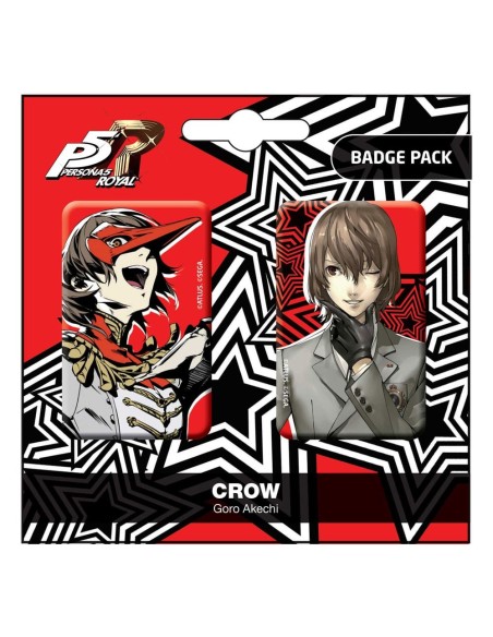 Persona 5 Royal Pin Badges 2-Pack Crow / Goro Akechi