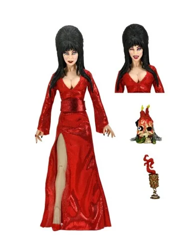 Elvira Mistress of the Dark Clothed Red Fright and Boo 20 cm
