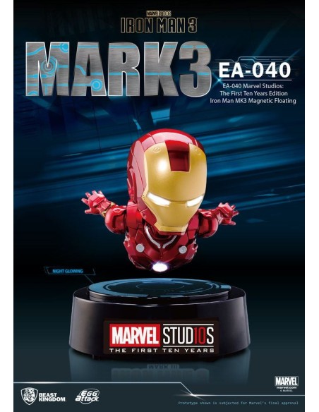 Iron Man 3 Egg Attack Floating Model Iron Man Mark III The First Ten Years Edition 16 cm  Beast Kingdom